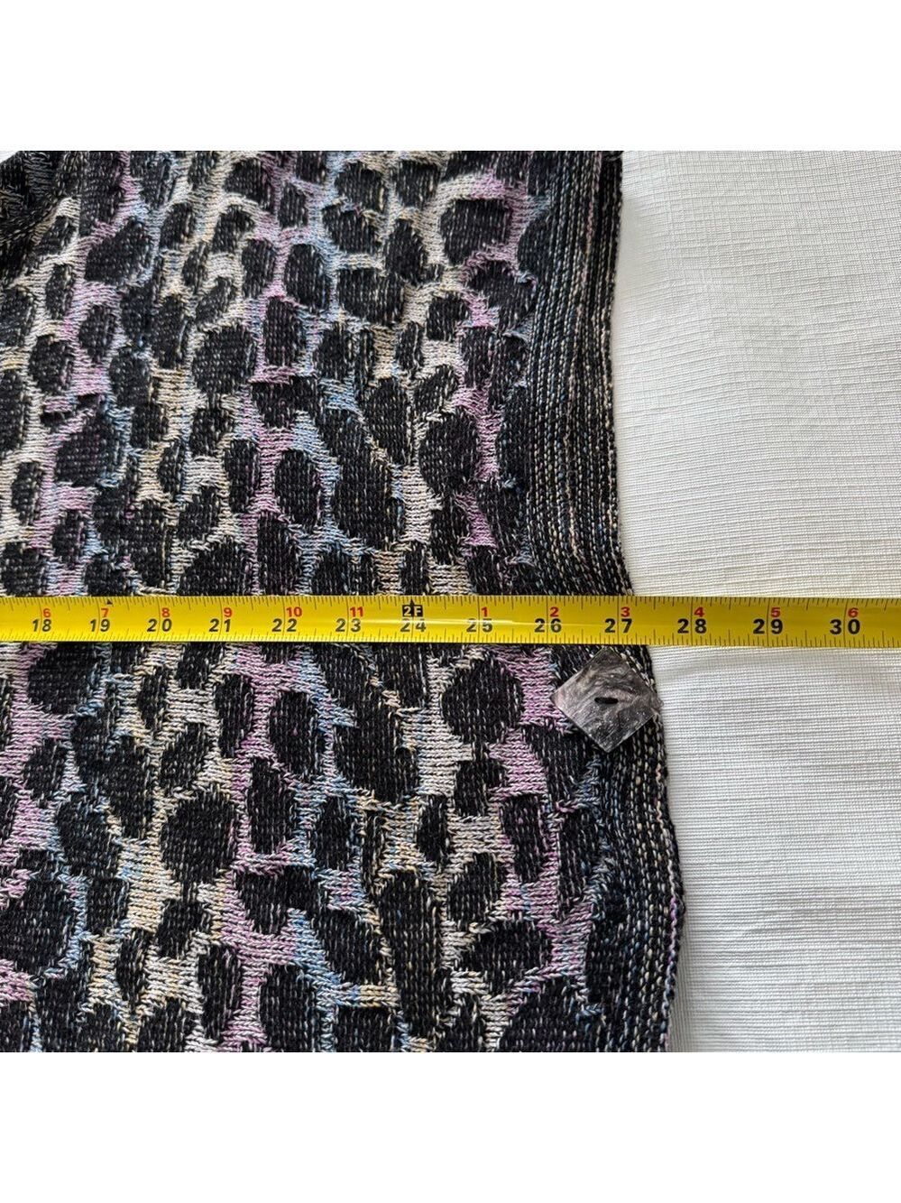 Parkhurst Leopard Print Knit Top Cape- Black, Purple, Gray Large - Picture 6 of 7